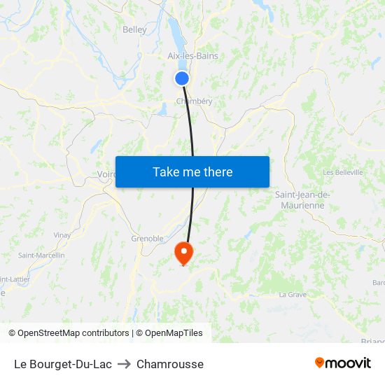 Le Bourget-Du-Lac to Chamrousse map