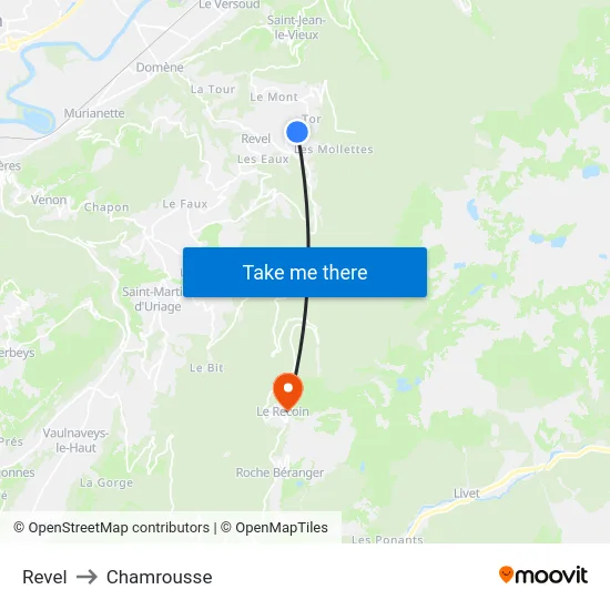 Revel to Chamrousse map