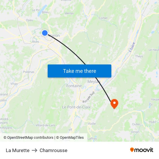 La Murette to Chamrousse map