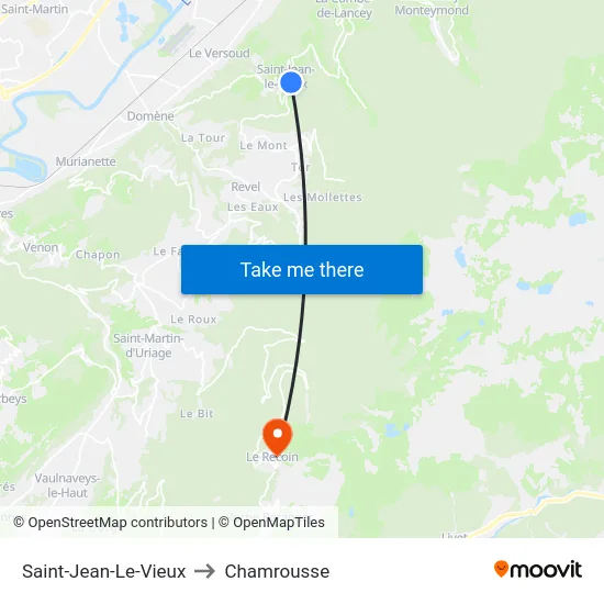Saint-Jean-Le-Vieux to Chamrousse map