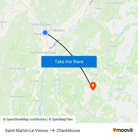 Saint-Martin-Le-Vinoux to Chantelouve map