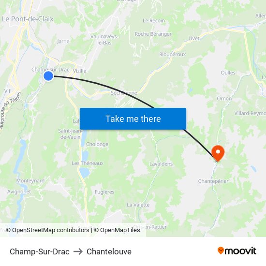 Champ-Sur-Drac to Chantelouve map