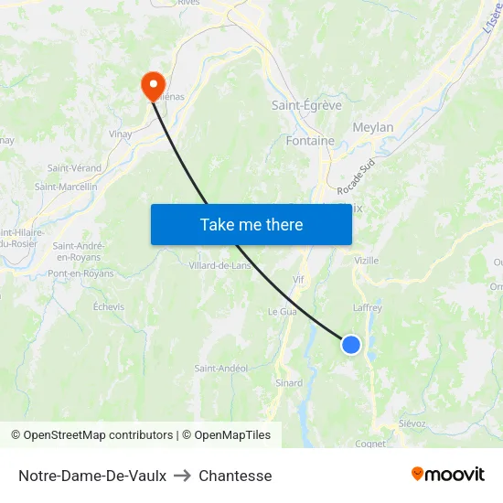 Notre-Dame-De-Vaulx to Chantesse map