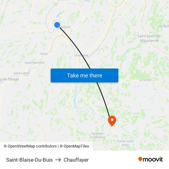 Saint-Blaise-Du-Buis to Chauffayer map