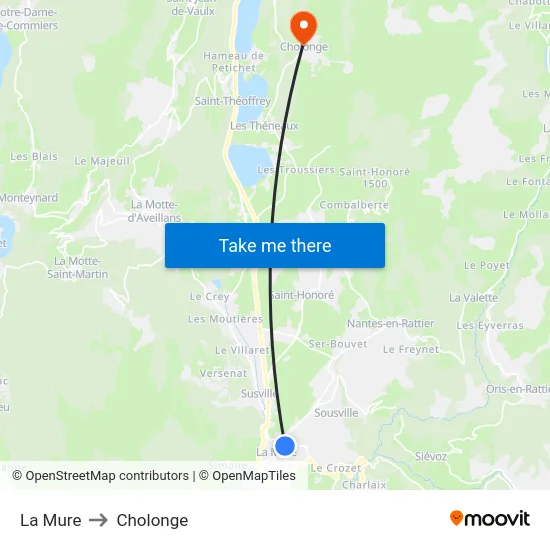 La Mure to Cholonge map
