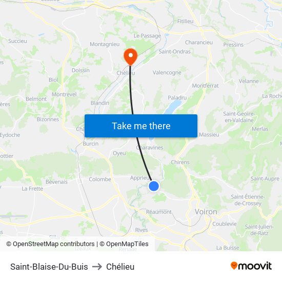 Saint-Blaise-Du-Buis to Chélieu map