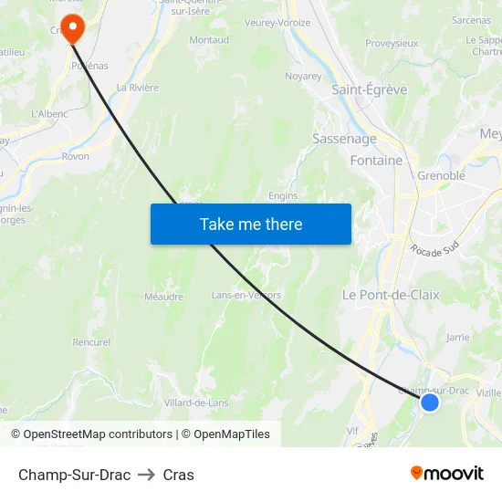 Champ-Sur-Drac to Cras map