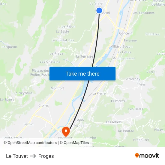 Le Touvet to Froges map