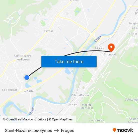 Saint-Nazaire-Les-Eymes to Froges map