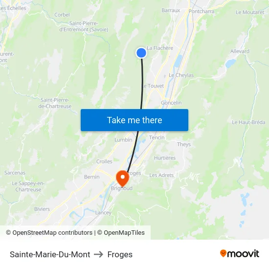 Sainte-Marie-Du-Mont to Froges map