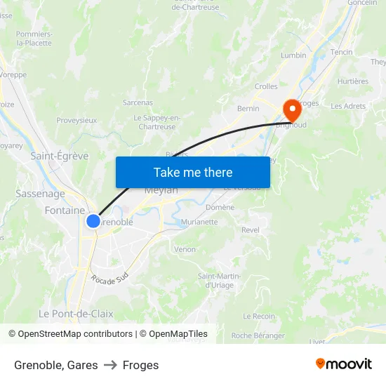 Grenoble, Gares to Froges map