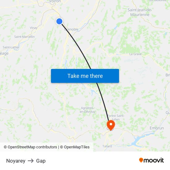 Noyarey to Gap map