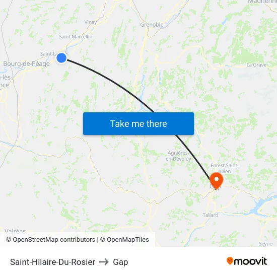 Saint-Hilaire-Du-Rosier to Gap map