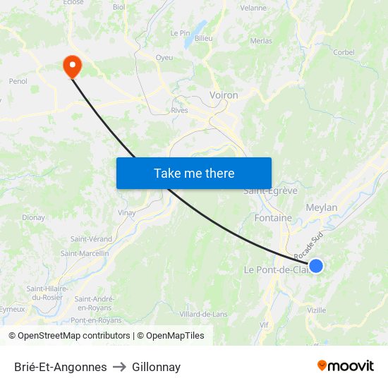 Brié-Et-Angonnes to Gillonnay map