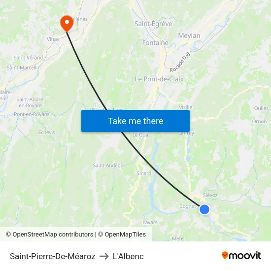 Saint-Pierre-De-Méaroz to L'Albenc map
