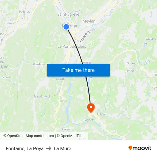 Fontaine, La Poya to La Mure map