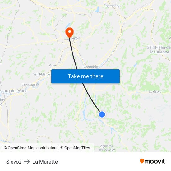Siévoz to La Murette map