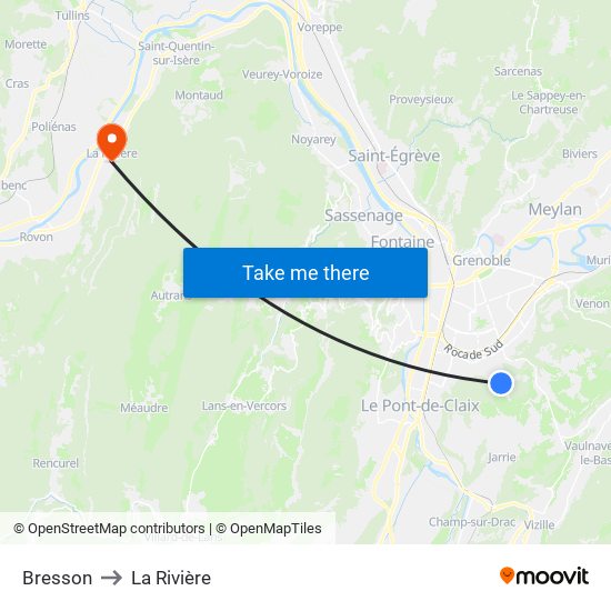 Bresson to La Rivière map