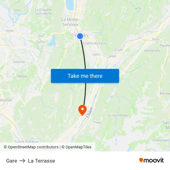 Gare to La Terrasse map