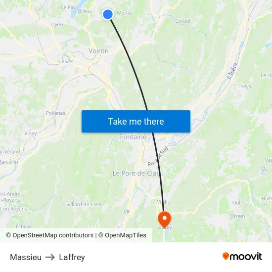 Massieu to Laffrey map