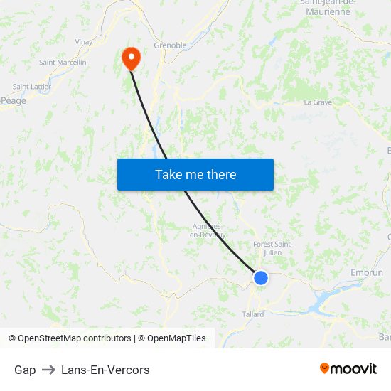 Gap to Lans-En-Vercors map