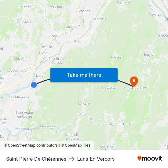 Saint-Pierre-De-Chérennes to Lans-En-Vercors map