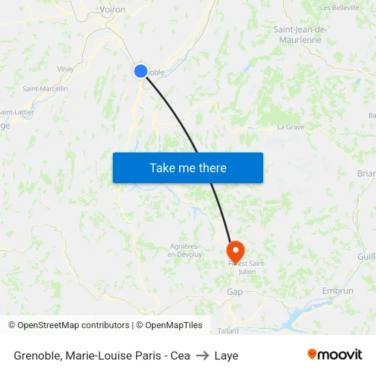 Grenoble, Marie-Louise Paris - Cea to Laye map