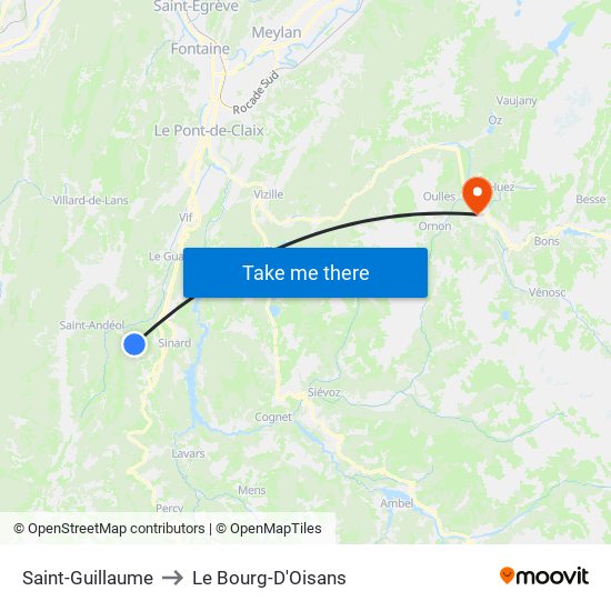 Saint-Guillaume to Le Bourg-D'Oisans map