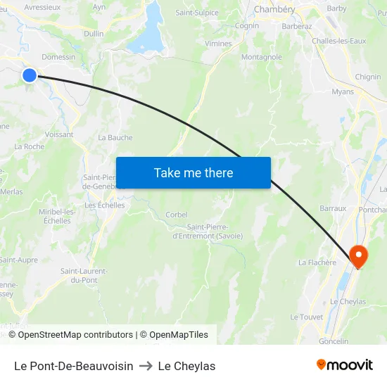 Le Pont-De-Beauvoisin to Le Cheylas map
