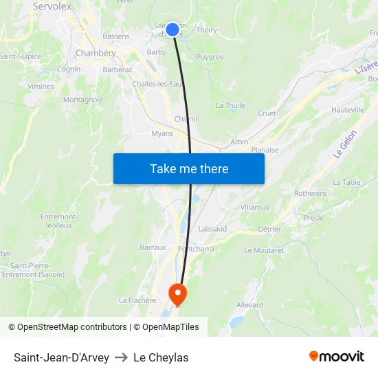 Saint-Jean-D'Arvey to Le Cheylas map