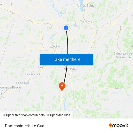 Domessin to Le Gua map