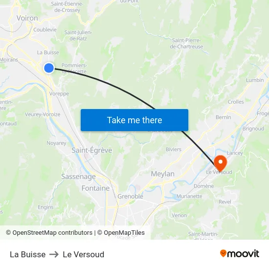 La Buisse to Le Versoud map