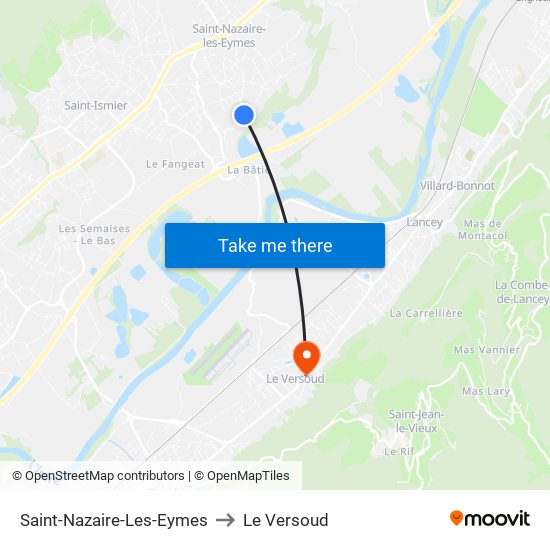 Saint-Nazaire-Les-Eymes to Le Versoud map
