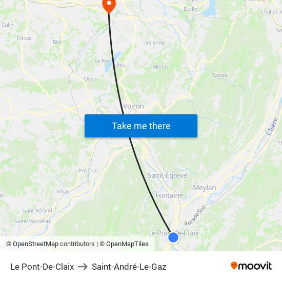 Le Pont-De-Claix to Saint-André-Le-Gaz map