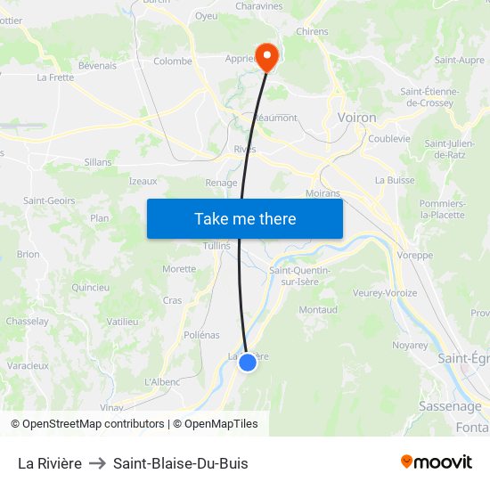 La Rivière to Saint-Blaise-Du-Buis map