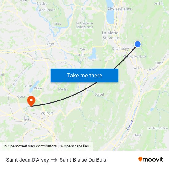 Saint-Jean-D'Arvey to Saint-Blaise-Du-Buis map