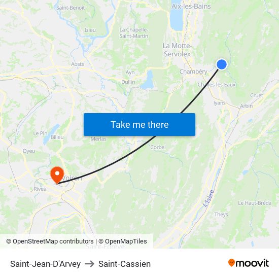 Saint-Jean-D'Arvey to Saint-Cassien map