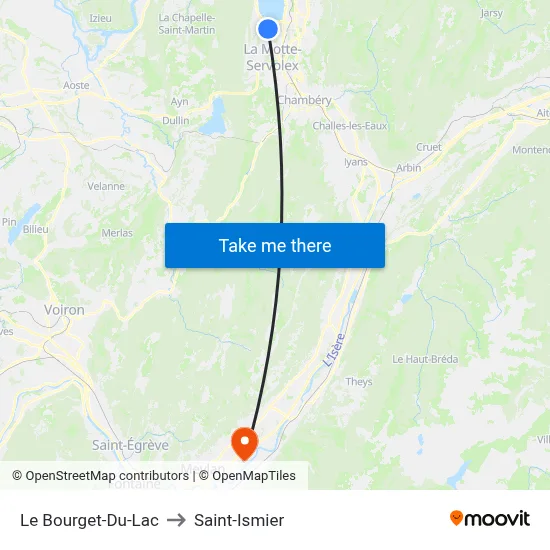 Le Bourget-Du-Lac to Saint-Ismier map