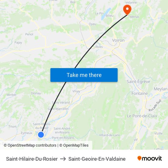 Saint-Hilaire-Du-Rosier to Saint-Geoire-En-Valdaine map