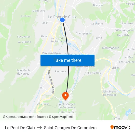 Le Pont-De-Claix to Saint-Georges-De-Commiers map