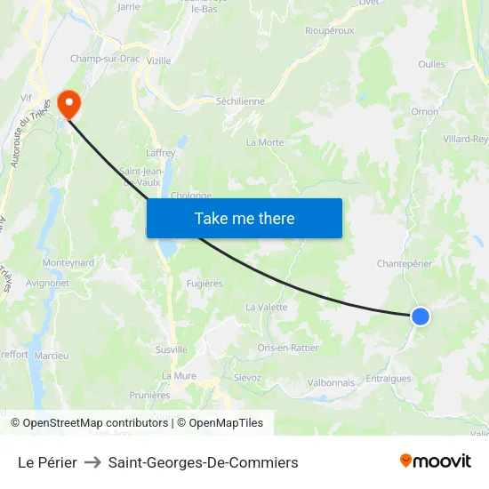 Le Périer to Saint-Georges-De-Commiers map