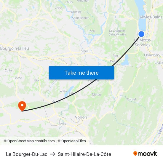 Le Bourget-Du-Lac to Saint-Hilaire-De-La-Côte map