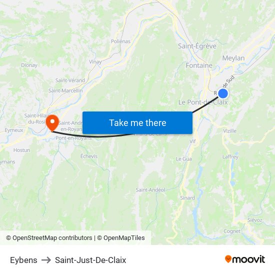 Eybens to Saint-Just-De-Claix map