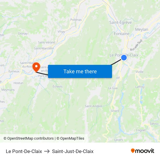 Le Pont-De-Claix to Saint-Just-De-Claix map