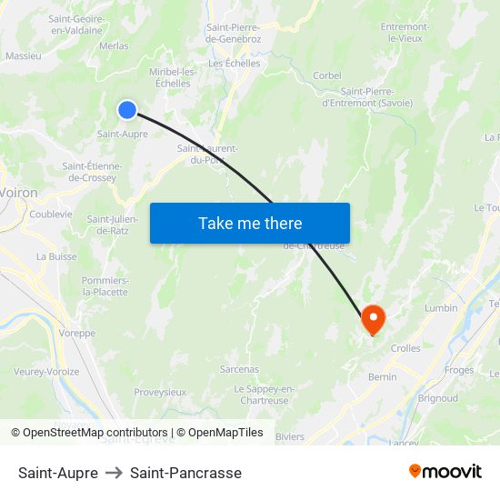 Saint-Aupre to Saint-Pancrasse map