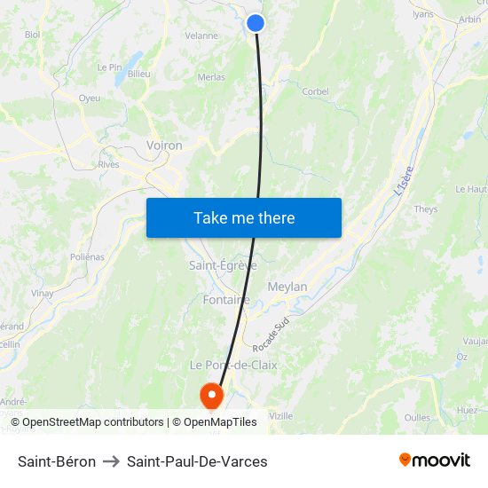 Saint-Béron to Saint-Paul-De-Varces map