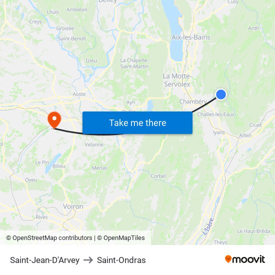 Saint-Jean-D'Arvey to Saint-Ondras map