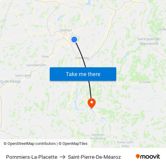 Pommiers-La-Placette to Saint-Pierre-De-Méaroz map