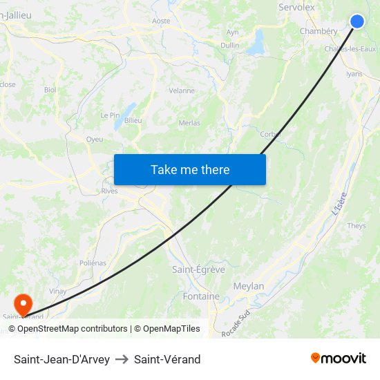 Saint-Jean-D'Arvey to Saint-Vérand map