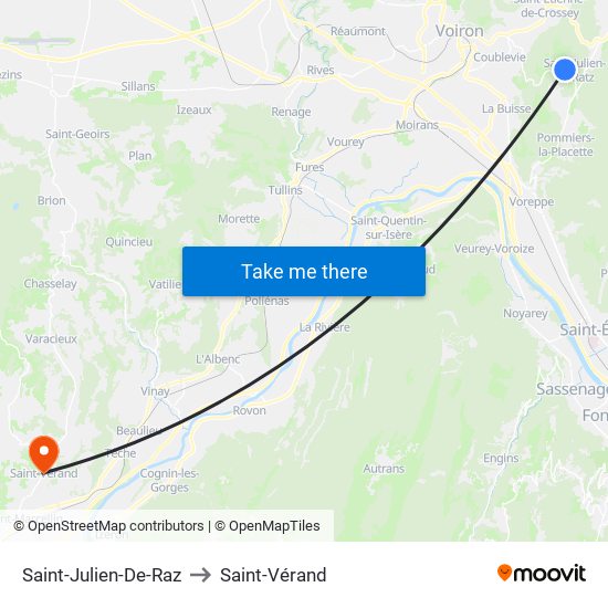 Saint-Julien-De-Raz to Saint-Vérand map